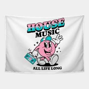 House Music Mascot All Life Long (Blackpinkteal) Tapestry