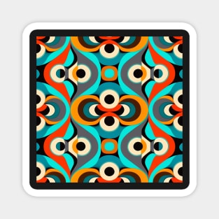 Groovy Retro Pattern Design Magnet