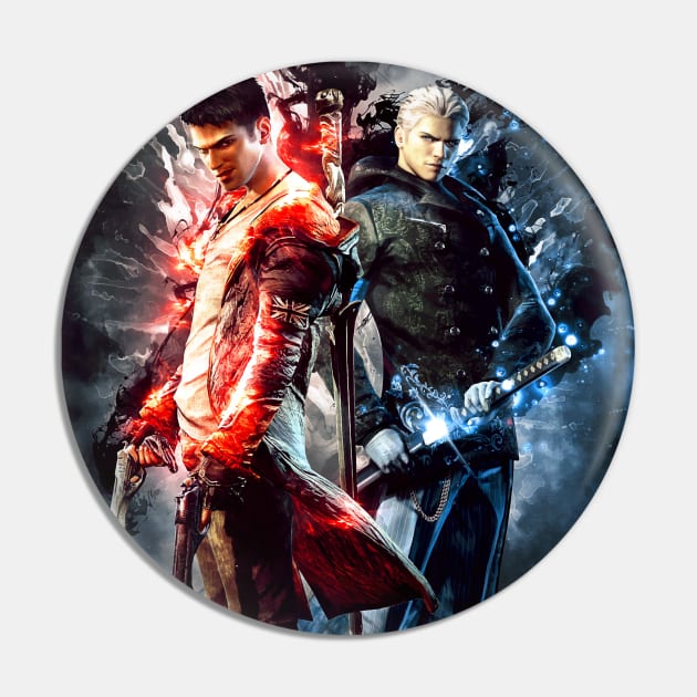 Devil May Cry Brothers Pin by syanart