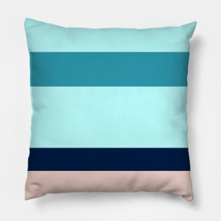 A solid integration of Oxford Blue, Deep Sea Blue, Christmas Blue, Pale Cyan and Champagne Pink stripes. Pillow