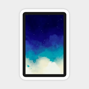 Blue watercolor starry sky background Magnet