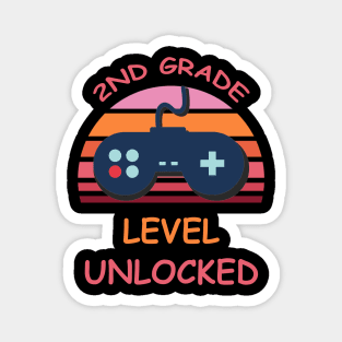 2nd Grade Level Unlocked - School Boys girls and Kids Magnet