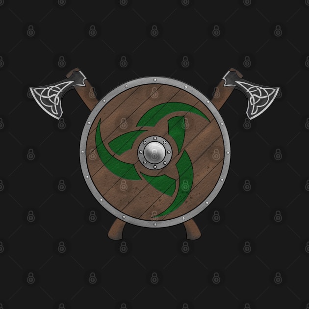 Viking Shield & Axes green by Pikolik