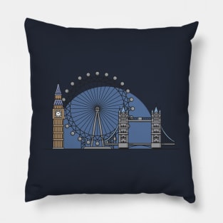 London Cartoon Illustration Pillow