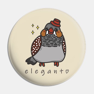 Elegant Zebra Finch Pin