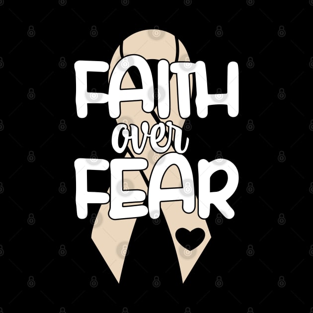 Faith over Fear Pearl Ribbon Lung Cancer by busines_night
