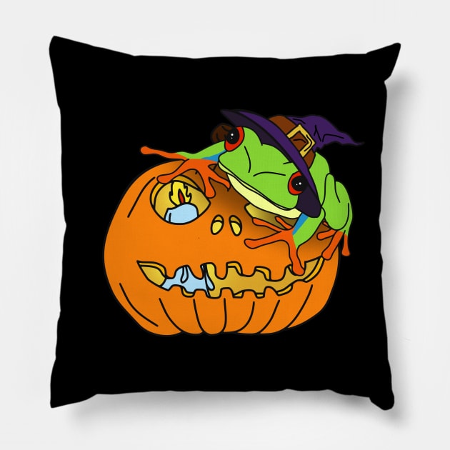 Halloween Red Eyed tree Frog Pillow by FandomizedRose