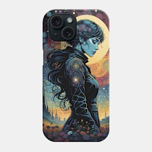 Starry Night Muse: Van Gogh-Inspired Woman Phone Case