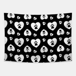 Dog Heart Black Tapestry