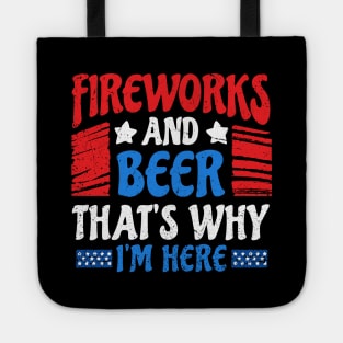 fire works & beer 4th of july Tote