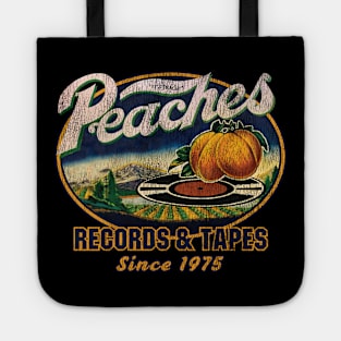 Peaches Records and Tapes Oval 1975 Worn Out Tote