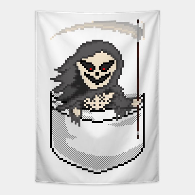 Pixel Pocket Red Eyes Grim Reaper Tapestry by gkillerb