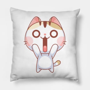 Cute cat is surprised Pillow