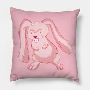 Pink evil cute rabbit Pillow