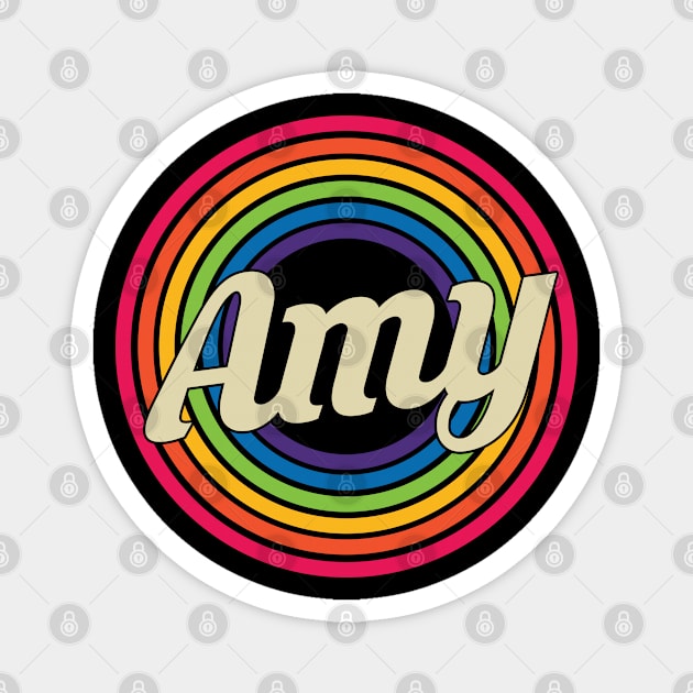 Amy - Retro Rainbow Style Magnet by MaydenArt
