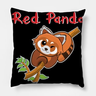 Red Panda cute cartoon Pillow