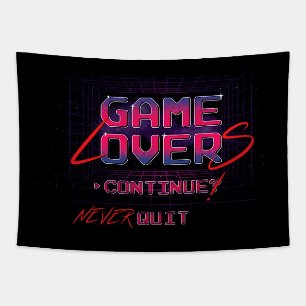 GAME LOVERS NEVER QUIT, CONTINUE Tapestry by ugurbs