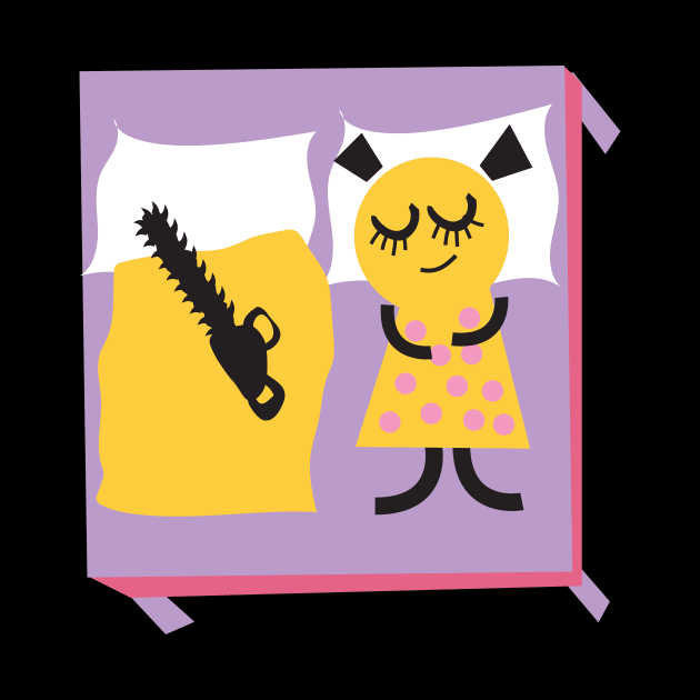 Halloween Girl Sleeping with a Chainsaw by Robin Studio