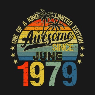 Vintage 43 Years Old June 1979 Decorations 43rd Birthday T-Shirt