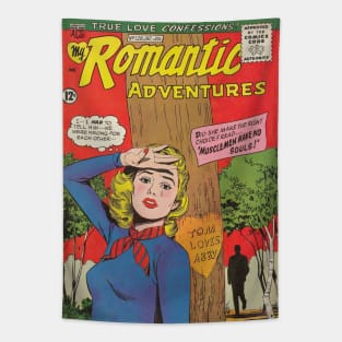 Vintage "Romantic Adventures" Cover Tapestry