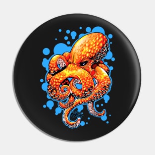 Orange Octopus Pin