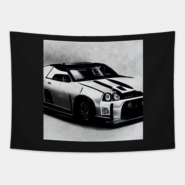 R34 GTR Concept White Tapestry by DarkAgeArt