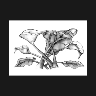 Lillies pencil drawing T-Shirt