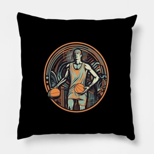 Vintage Basketball Player Pillow