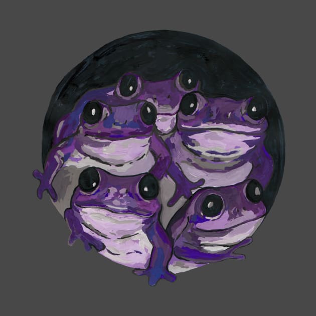 Purple frogs by deadblackpony