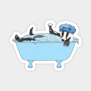 Bathing Badger Magnet