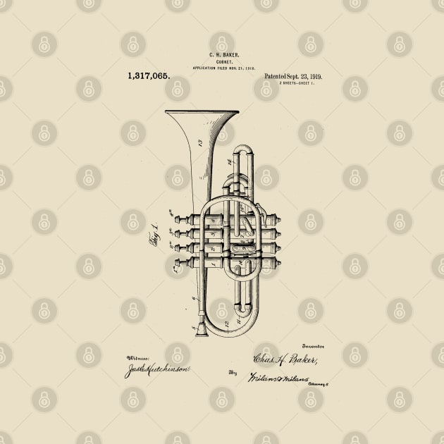 Rare and Unusual Brass Instrument, Four Valve Cornet, Brass Player Gift by Closeddoor