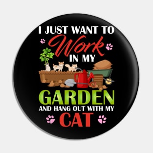 i just want to work in my garden and hang out chicken Funny Garden Gardening Plant Pin