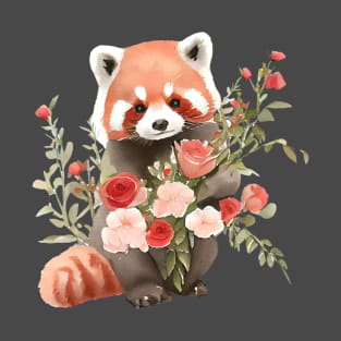 Red panda with flowers T-Shirt