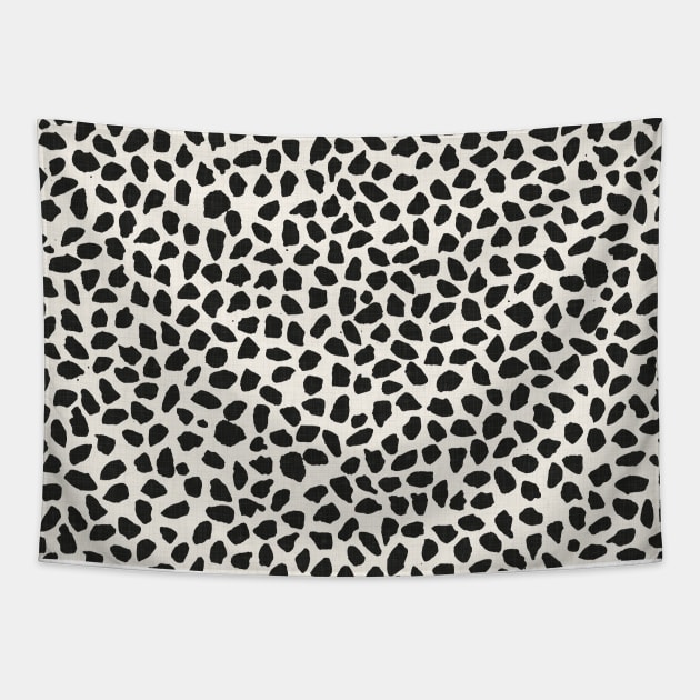 Minimalist Pebbles / Black and Ivory Tapestry by matise