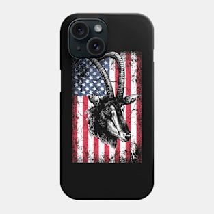 Patriotic Antelope American Flag Phone Case