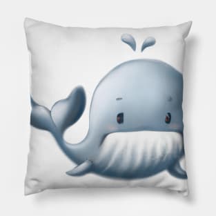 Cute Whale Drawing Pillow