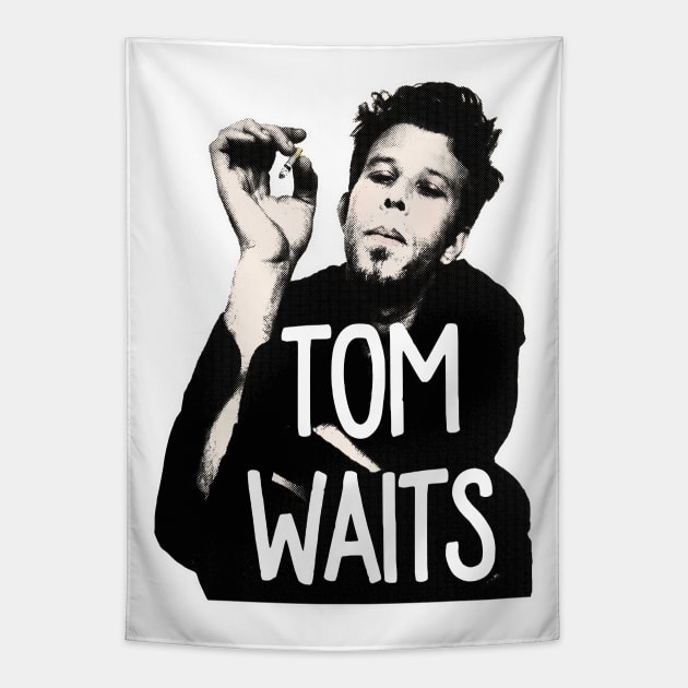 Tom Waits / Retro Styled Fanart Design Tapestry by DankFutura