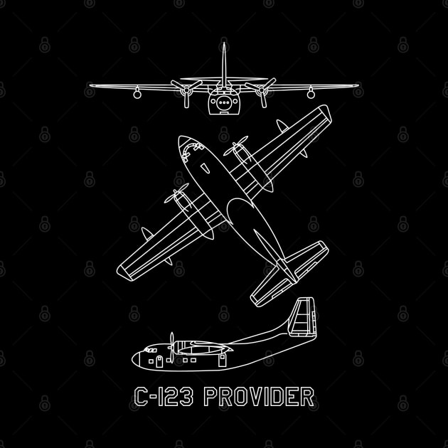 C-123 Provider American Military Transport Aircraft Plane Blueprints Diagrams by Battlefields