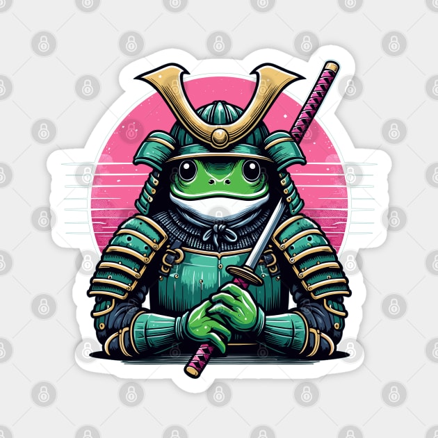 Samurai frog, japanese frog art Magnet by JessArty