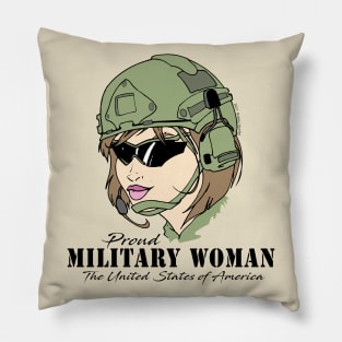 Proud Military Woman V1  (light tees) Pillow