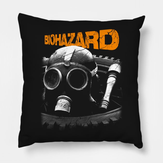 gas mask t-shirt Pillow by hottehue