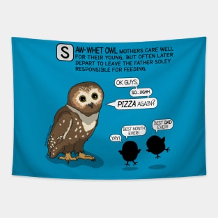 SAW-WHET OWL DAD #1 - ZOODRAWS COMIC Tapestry