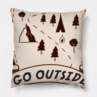 Funny Camping Go Outside Camper Tents Shirt Pillow