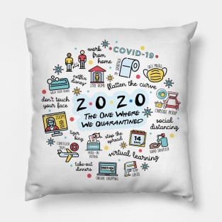 2020 Quarantine Covid-19 Memories Art by Kelly Design Company Pillow