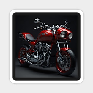 Chrome and Red Motorcycle - Sleek and Stylish Magnet