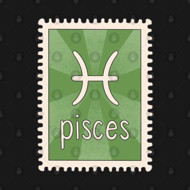 Pisces Zodiac Sign Stamp by SRSigs