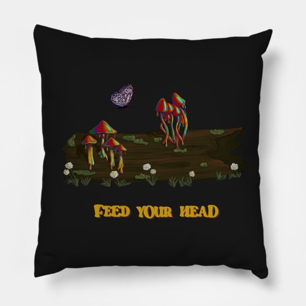 Feed Your Head Pillow by BugHellerman