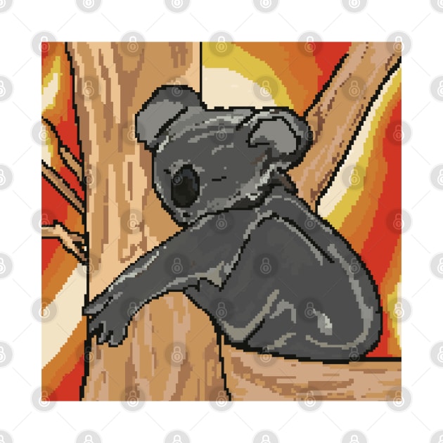 Koala in Australia - Save the environment  - Pixel Art by Uwaki