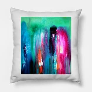 City nights in the rain Pillow