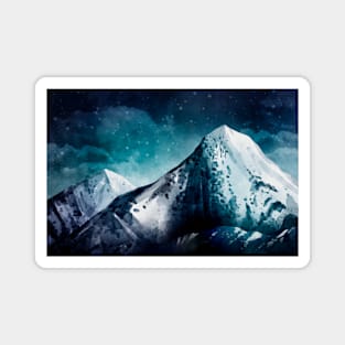 Mountains background Landscape Paint Magnet